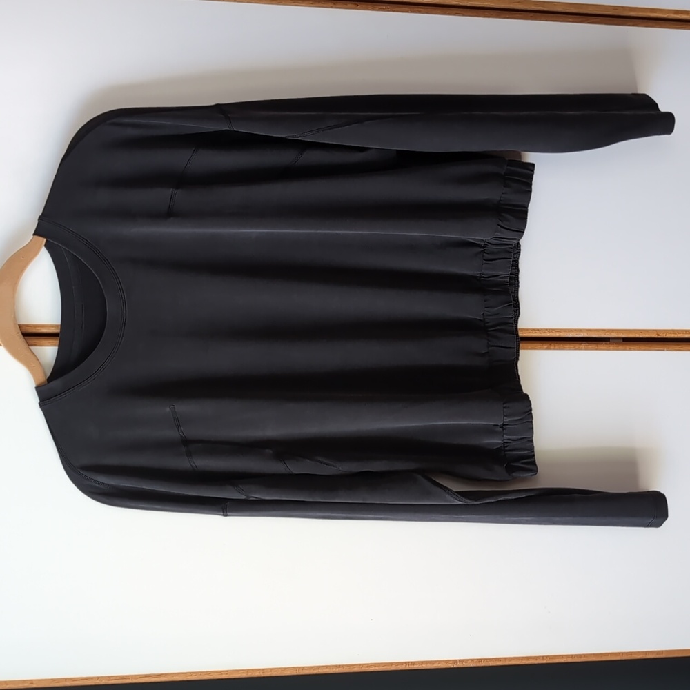 Lululemon Dropped Shoulder Long Sleeve 10 Black Silky Cupro Dolman